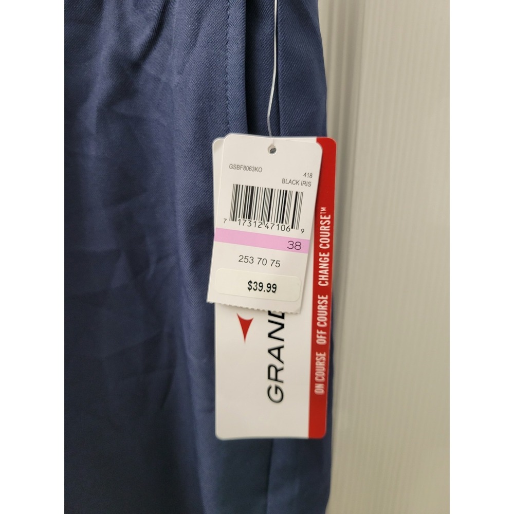 Grand Slam Golf Casual Shorts Mens 38 Navy Blue Stretch UPF50 NEW with Tags - Picture 2 of 6